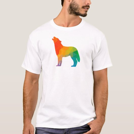 T-shirt de loup géométrique (Devant)