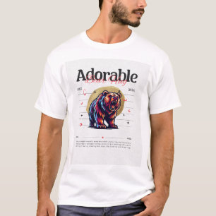 T-shirt de l'ours à aquarelle adorable - jolie pei