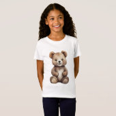 T-shirt de l'ours mignon de la fille (Devant entier)