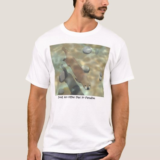 T-shirt de loutre de natation (Devant)