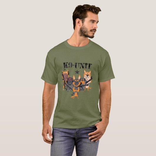 T-shirt de l'unité de chiens de police K9 (Devant entier)