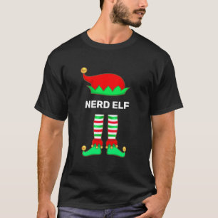 T-Shirt de lutin nerd de Noël moderne