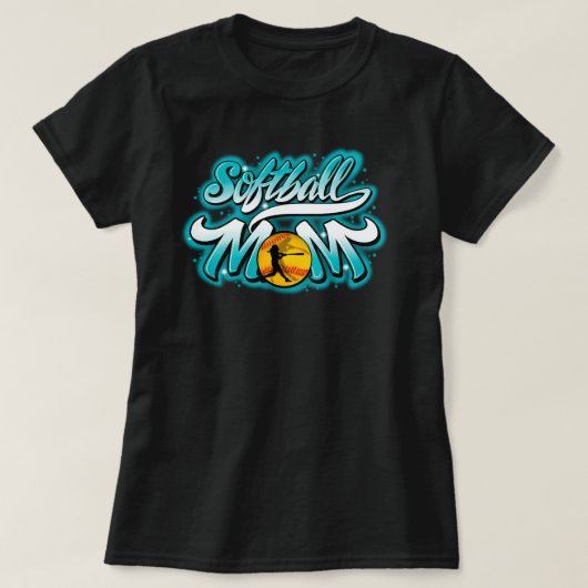 T-shirt de maman softball (Design devant)