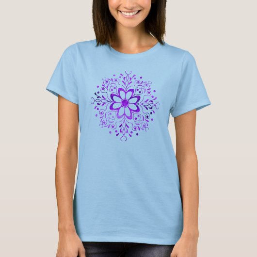 T-shirt de mandala de fleur (Devant)