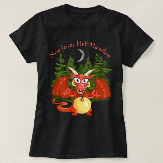 T-shirt De marathon de diable du Jersey demi (Design devant)