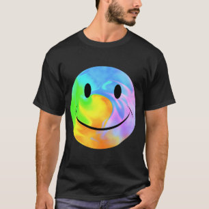 T-shirt de marbre de visage d'arc-en-ciel