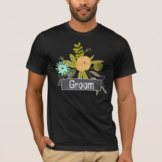 T-shirt de mariage moderne mint tableau noir pour (Devant)