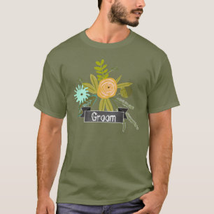 T-shirt de mariage moderne pour marié avec tableau