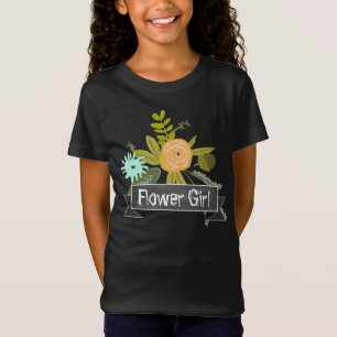 T-shirt de mariage pour fille aux fleurs avec tabl