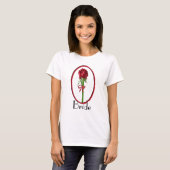 T-shirt de mariée aux roses rouges (Devant entier)