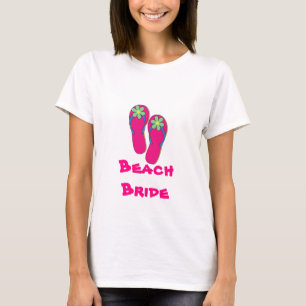 T-shirt de mariée de plage : Conception de tongs