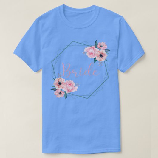 T-Shirt de mariée pour femmes Couronne de roses po (Design devant)