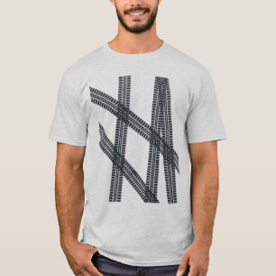 T-shirt de marques/voies de pneu de voiture
