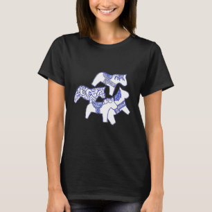 T-Shirt de maternité chevaux bleus et blancs