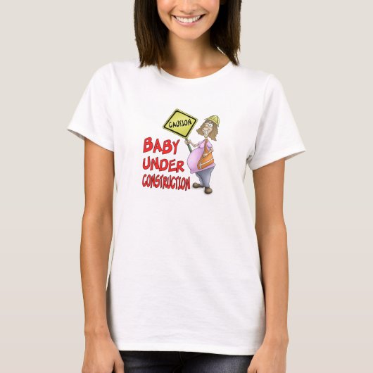 T-shirt de maternité de dessin : bébé en construct (Devant)