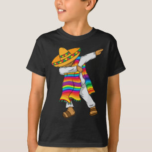 T-shirt De Mayo Dabbing Poncho Mexicain Enfants Tout-Petit