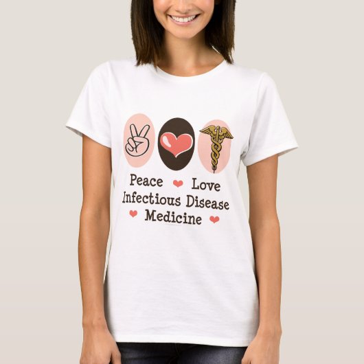 T-shirt de médecine de maladie infectieuse d'amour (Devant)