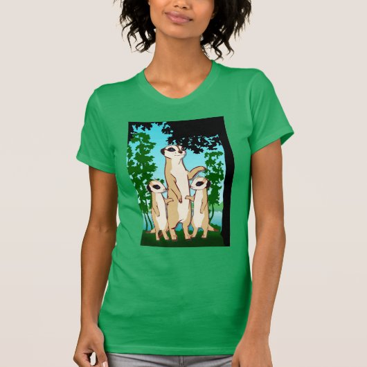 T-shirt de Meerkat, promenade de famille (Devant)