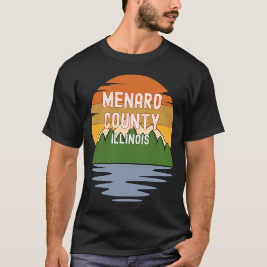 T-shirt De Menard Comté Illinois Vintage Sunset (Devant)