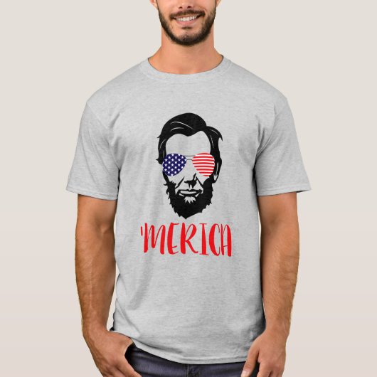 T-shirt de merica d'Abraham Lincoln ' (Devant)