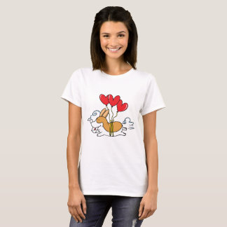 T-shirt de messager d'amour de corgi