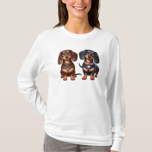 T-shirt De mignons amis dachshund