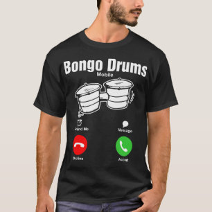 T-shirt de mobile de tambours de bongo