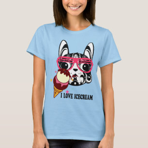 t-shirt de mode de marionnettes de levrette à glac