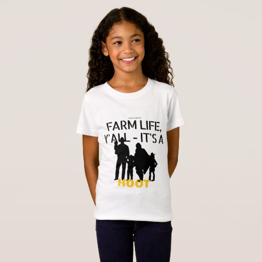 T-shirt de mode pour filles de la ferme (Devant entier)