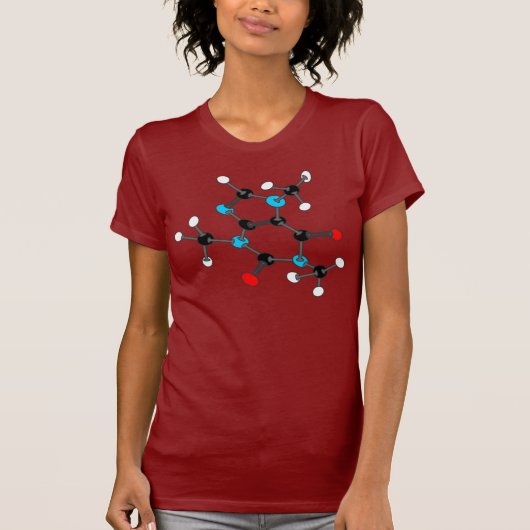 T-shirt de molécule de caféine (Devant)