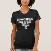 T-Shirt De Mot De Crossword Noir Et Blanc (Devant)