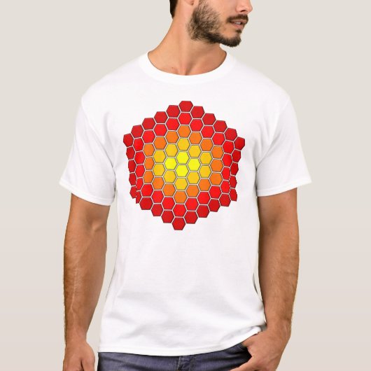 T-shirt de motif d'hexagone/cube (Devant)