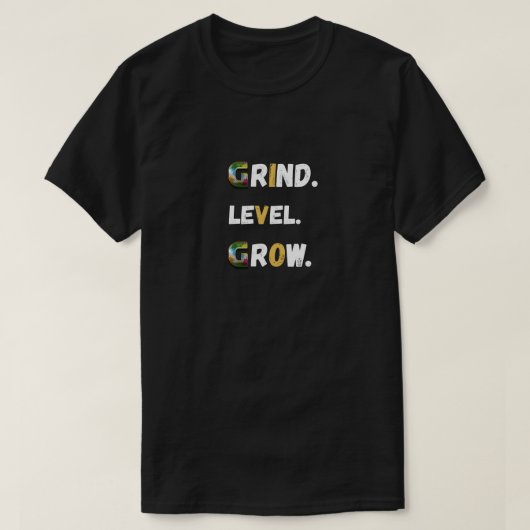 T-shirt de motivation de jeu vidéo « Grind Level G (Design devant)