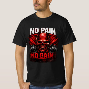 T-Shirt de motivation pour gym No Pain No Gain H
