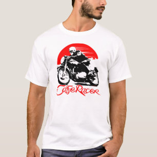 T-shirt de moto de coureur de café
