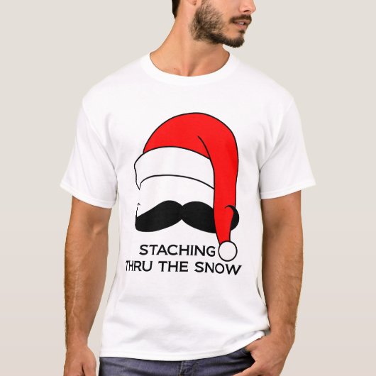 T-shirt de moustache - Staching par la neige (Devant)