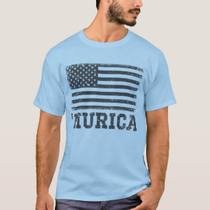T-shirt de Murica de drapeau noir vintage '