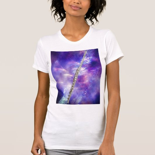 T-shirt de musicien de cannelure ou de Flutist (Devant)