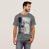 T-shirt de musique de guitare et de feuille (Devant entier)
