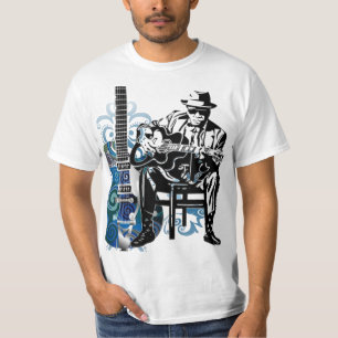 T-shirt de musique d'homme de guitare de bleus