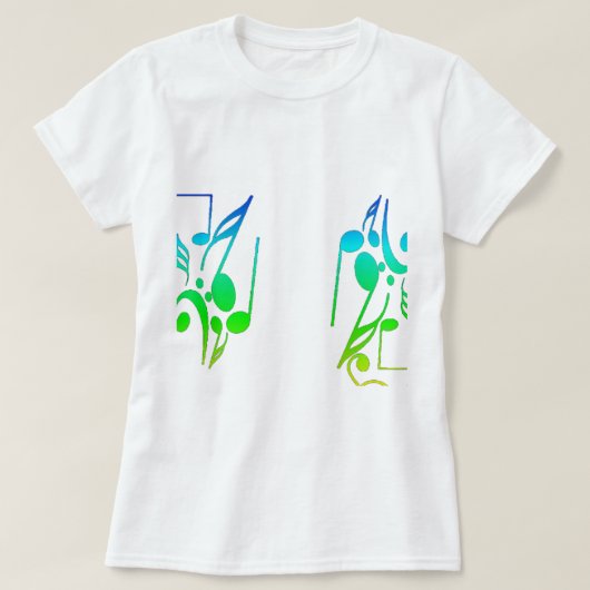 T-shirt de musique en feuille colorée (Design devant)
