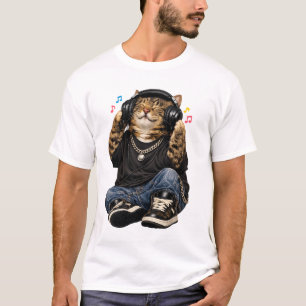 T-Shirt de Musique Rappeur Chat