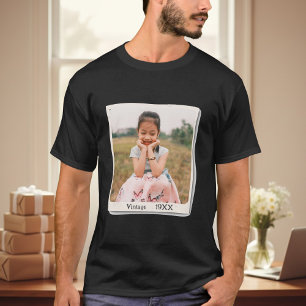 T-shirt de naissance avec photo et année vintage p
