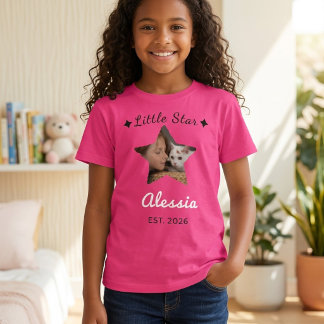 T-shirt de naissance personnalisé rose mignon pour