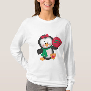 T-shirt de nano de douille de pingouin de Noël