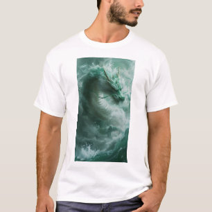 T-shirt de natation de Dragon Vert et Blanc Magiqu