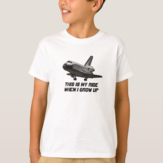 T-shirt de navette spatiale pour des enfants (Devant)