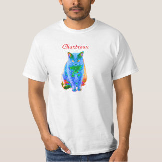 T-shirt de néon de chat de Chartreux