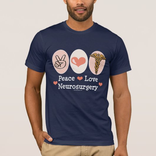 T-shirt de neurochirurgie d'amour de paix (Devant)