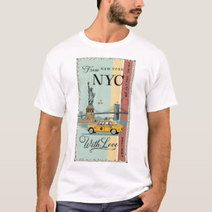 T-shirt De New York, avec Amour - 212 Vibes Indicatif régi